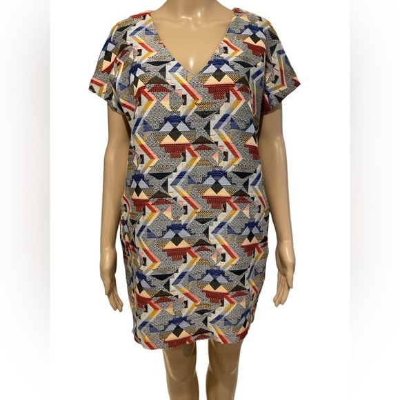 FRNCH Tribal Print Shift Dress M/L - Picture 2 of 7